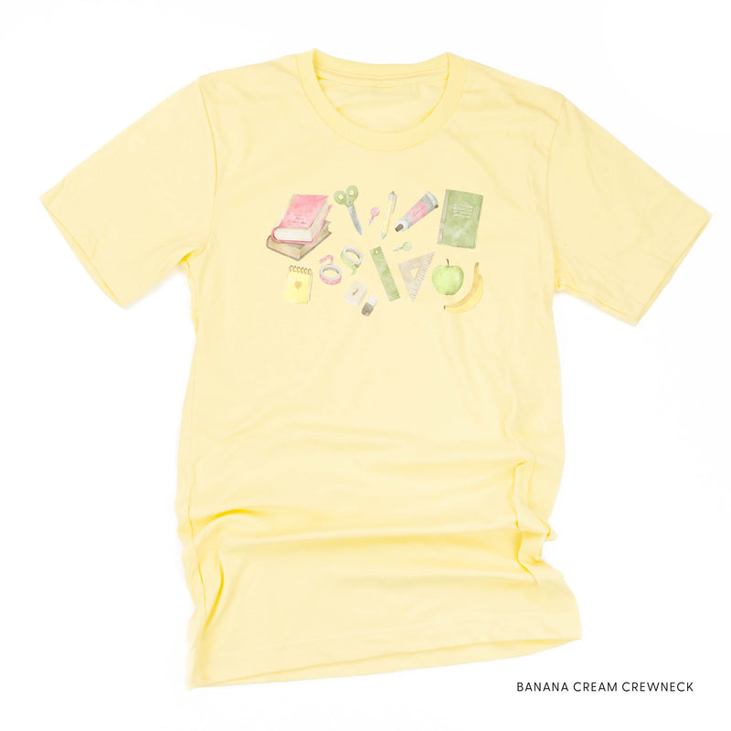 Watercolor School Supplies - Unisex Tee