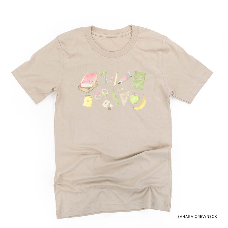 Watercolor School Supplies - Unisex Tee