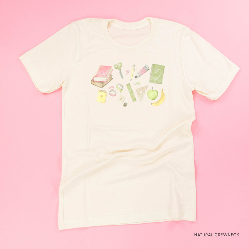 Watercolor School Supplies - Unisex Tee