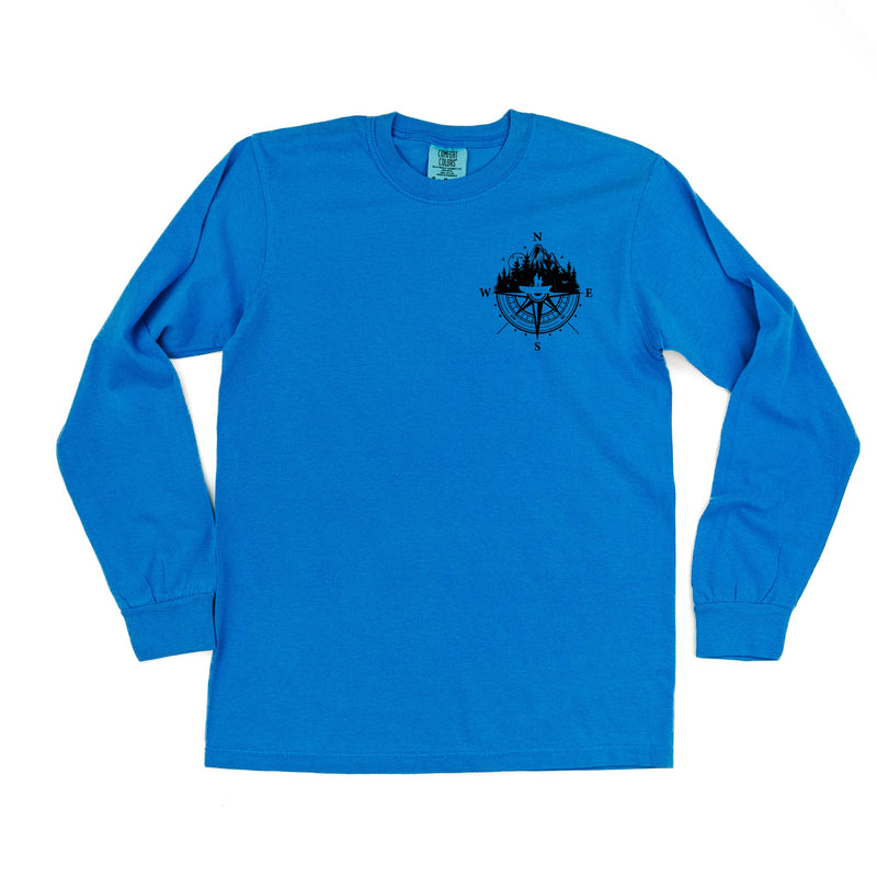 Fishing Compass - Fishing Scene (pf&b) - Long Sleeve Comfort Colors Tee
