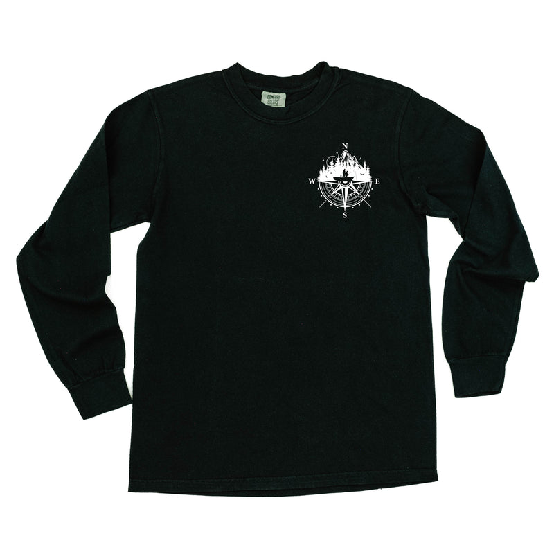 Fishing Compass - Fishing Scene (pf&b) - Long Sleeve Comfort Colors Tee