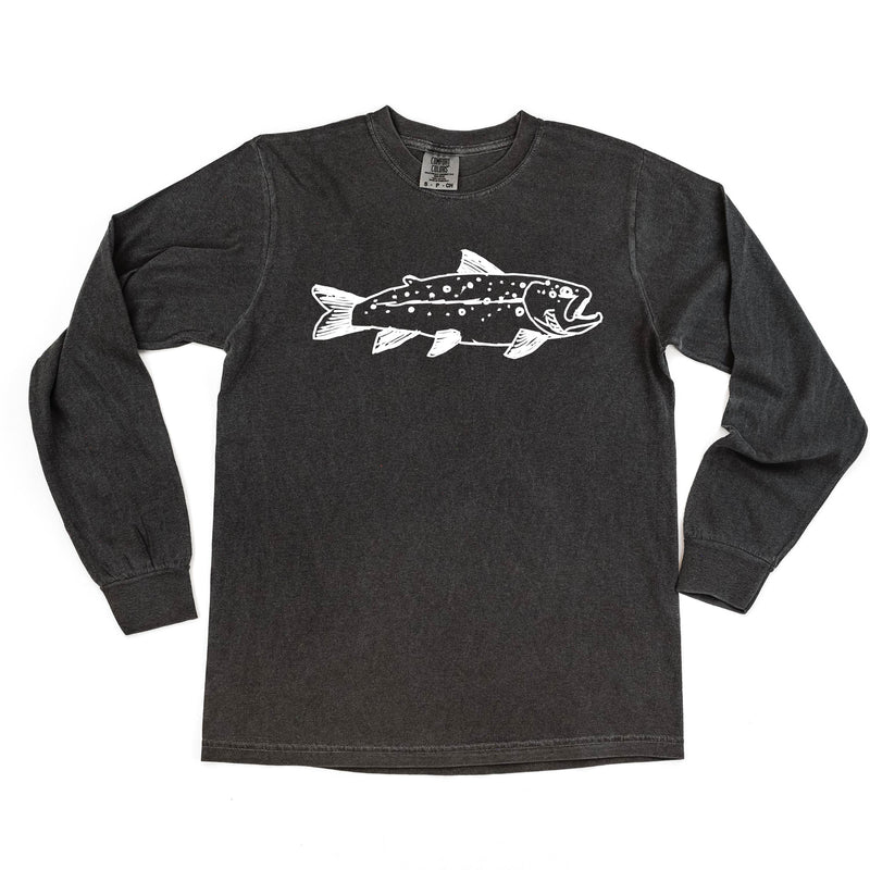 Hand Drawn Brook Trout - Long Sleeve Comfort Colors Tee