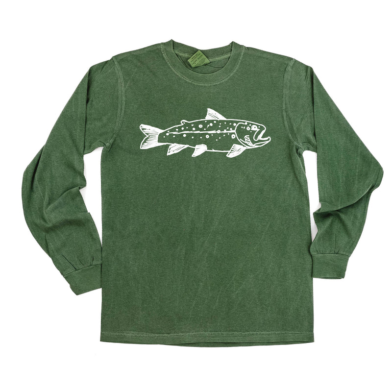 Hand Drawn Brook Trout - Long Sleeve Comfort Colors Tee