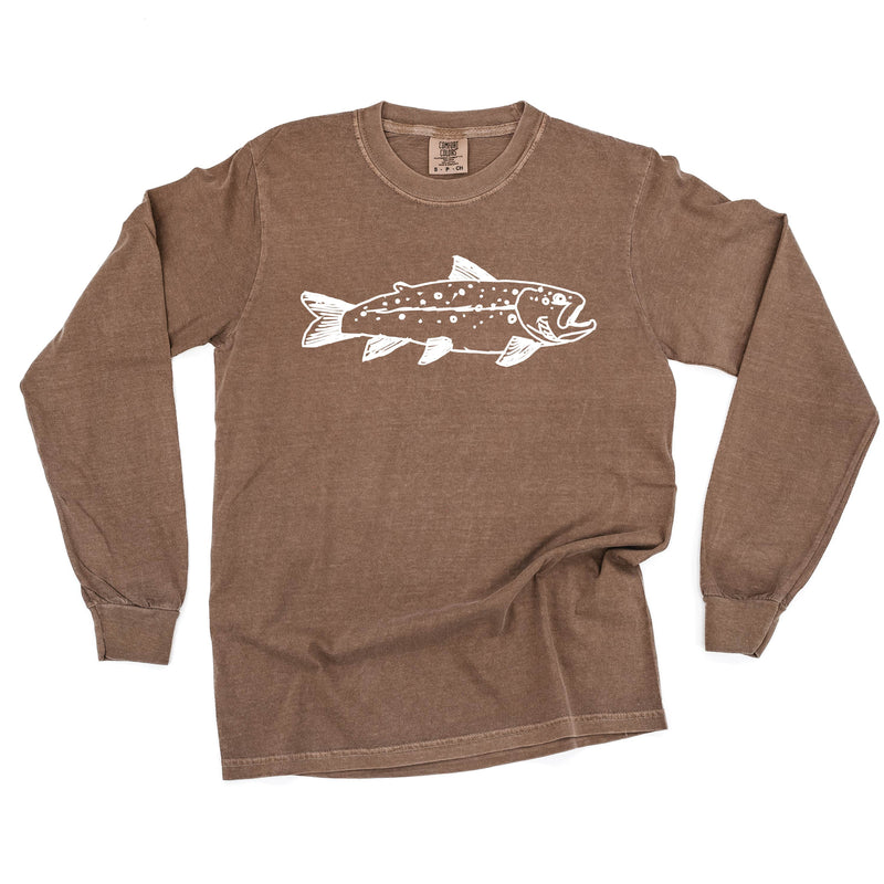 Hand Drawn Brook Trout - Long Sleeve Comfort Colors Tee