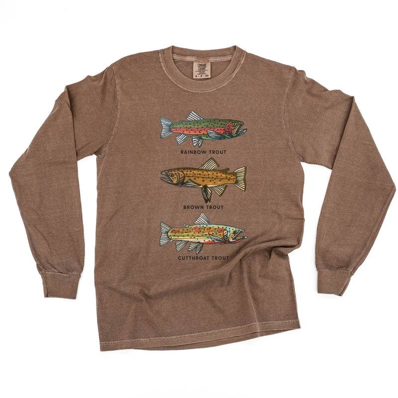 Trout Chart - Hand Drawn - LONG SLEEVE Comfort Colors Tee