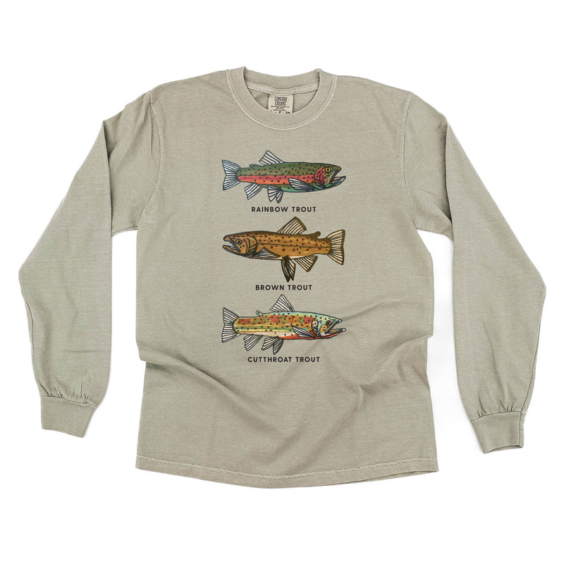 Trout Chart - Hand Drawn - LONG SLEEVE Comfort Colors Tee