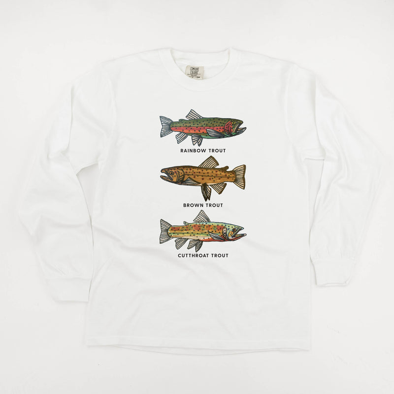 Trout Chart - Hand Drawn - LONG SLEEVE Comfort Colors Tee