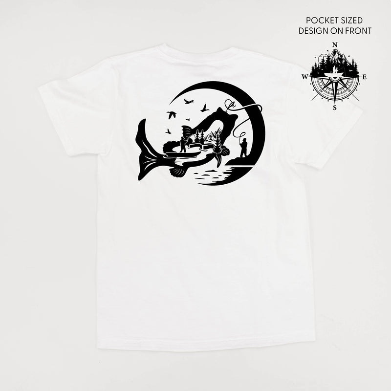 Fishing Compass - Fishing Scene (pf&b) - Comfort Colors Tee