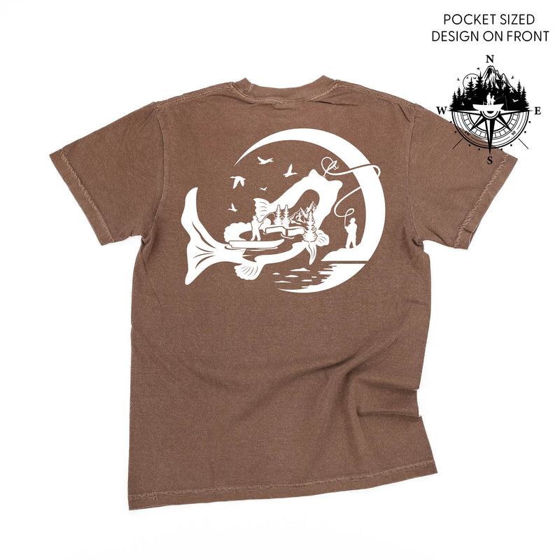 Fishing Compass - Fishing Scene (pf&b) - Comfort Colors Tee