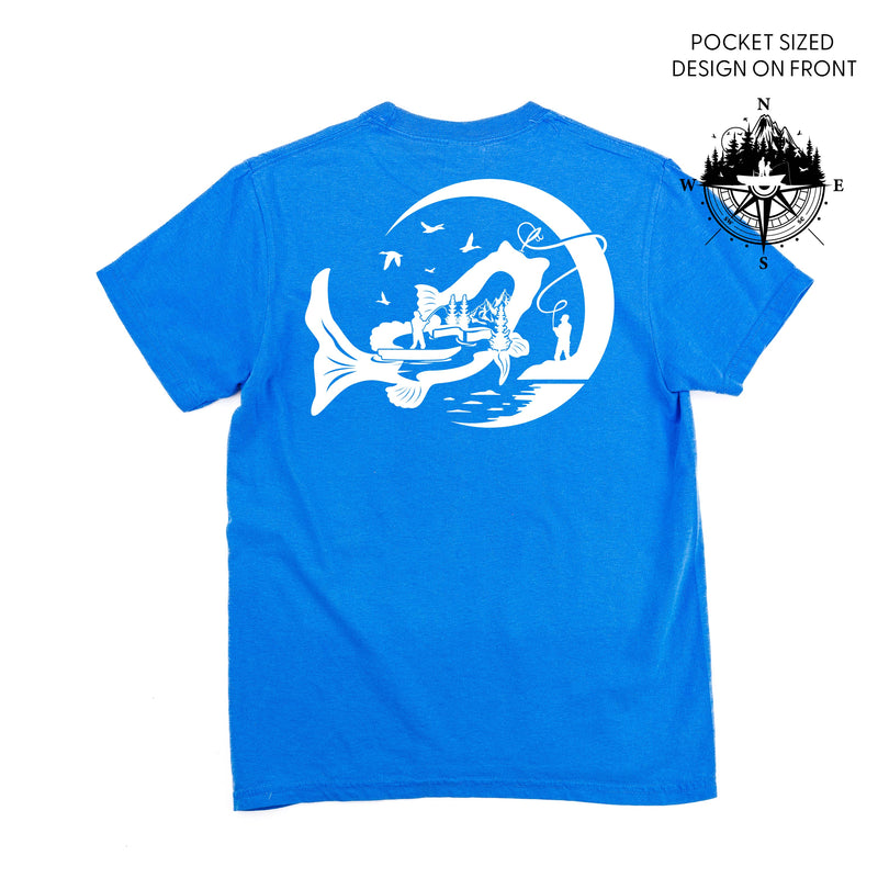 Fishing Compass - Fishing Scene (pf&b) - Comfort Colors Tee
