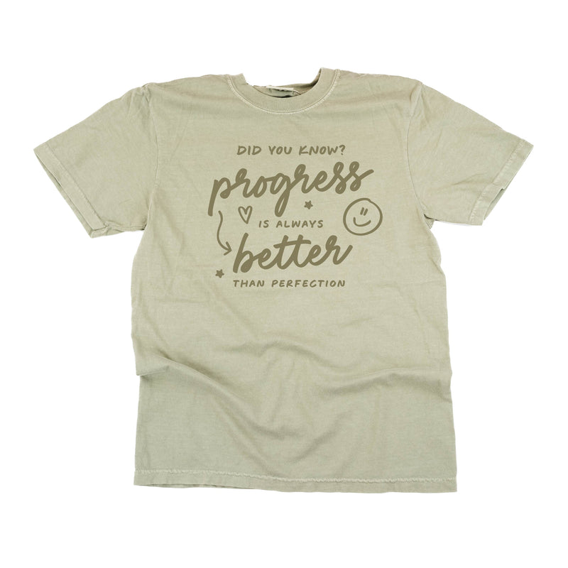Did You Know? Progress is Always Better Than Perfection - Tone On Tone - Comfort Colors Tee