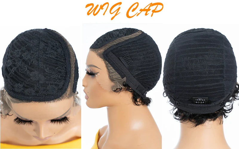 Natural Black Pixie Cut Wig | Short Curly Bob 13x1 Lace Front Human Hair (Pre-Plucked)