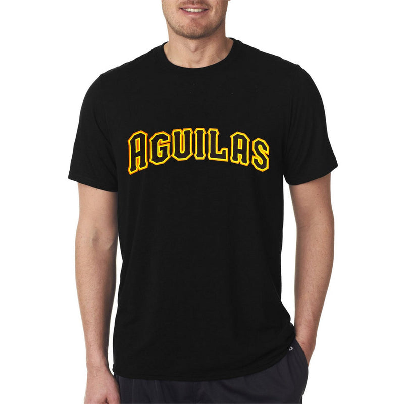 Aguilas Black T-Shirt with Separate Letters Logo