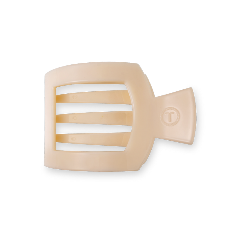 Almond Beige Medium Flat Square Hair Clip