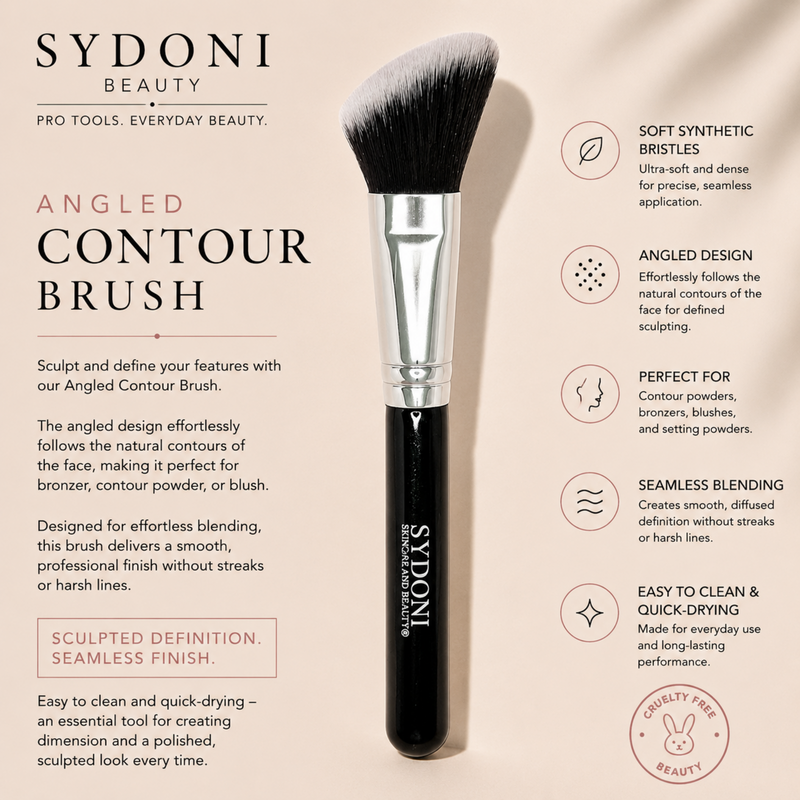 SYDONI ANGLED CONTOUR BRUSH - Ultra Soft Synthetic Hair Bristles