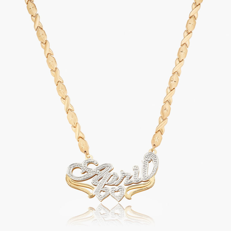 Double Plated Heart Name Necklace