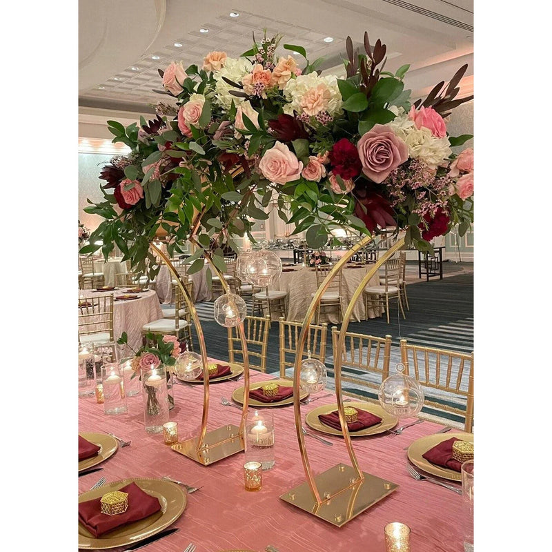 Arched Gold Wedding Table Centerpieces 4-Pack