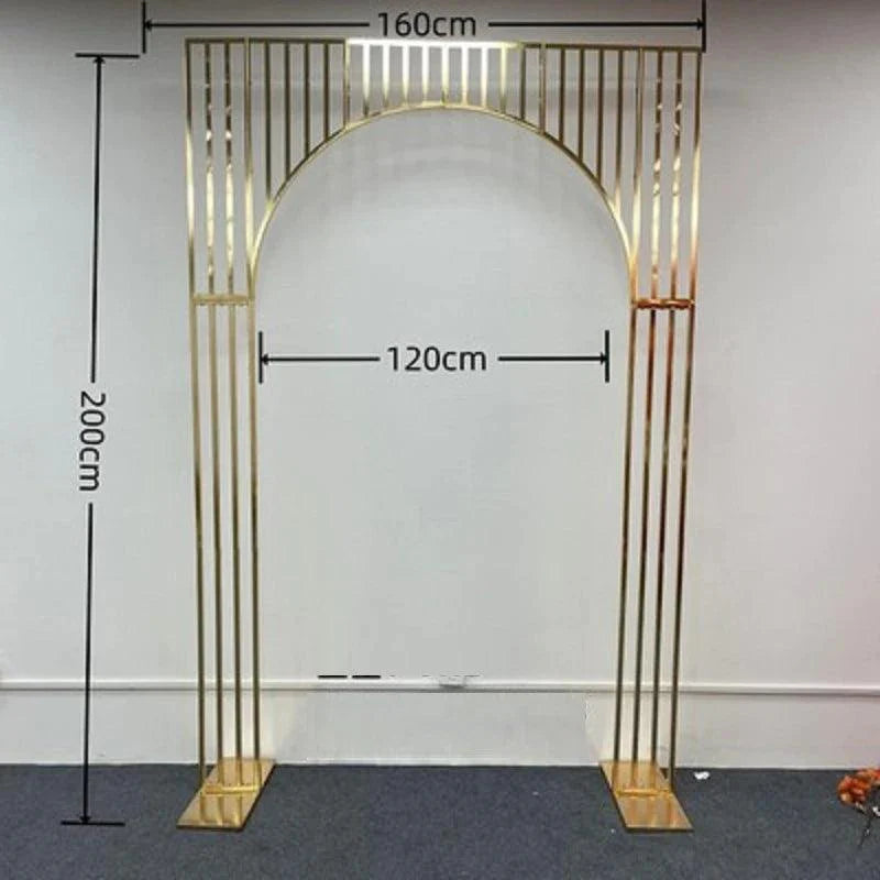 Arched Shiny Gold Tubed Wedding Backdrop Stands