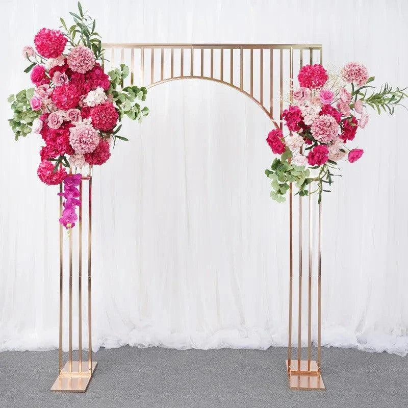 Arched Shiny Gold Tubed Wedding Backdrop Stands