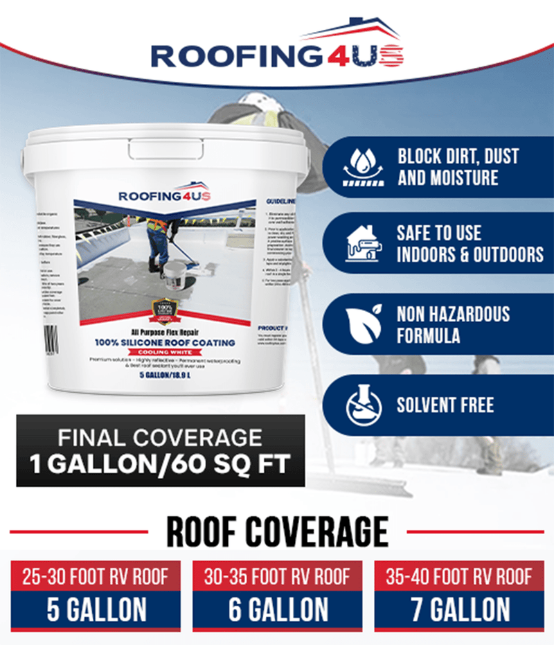 All Purpose Flex Repair 100% Silicone Roof Sealant - 3.5 Gallon