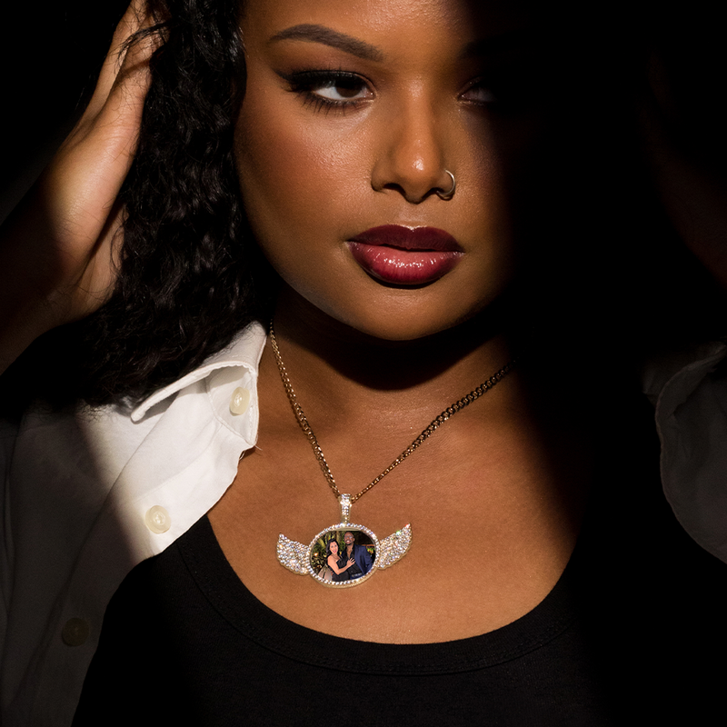 Iced Out Aviator Photo Pendant