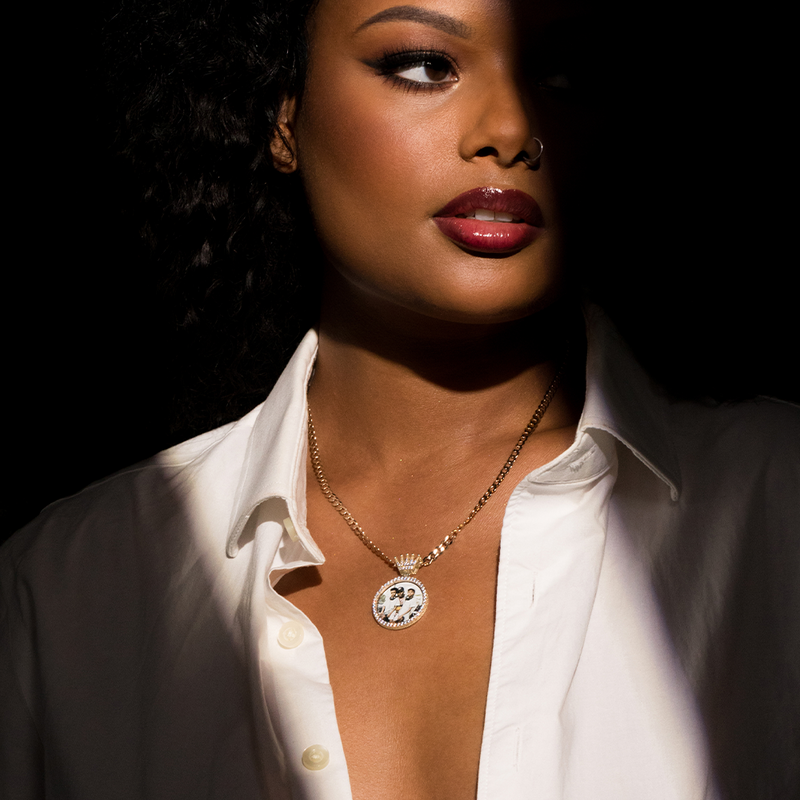 Iced Out Royal Photo Pendant