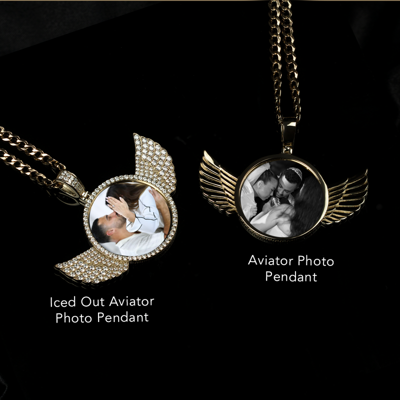 Iced Out Aviator Photo Pendant