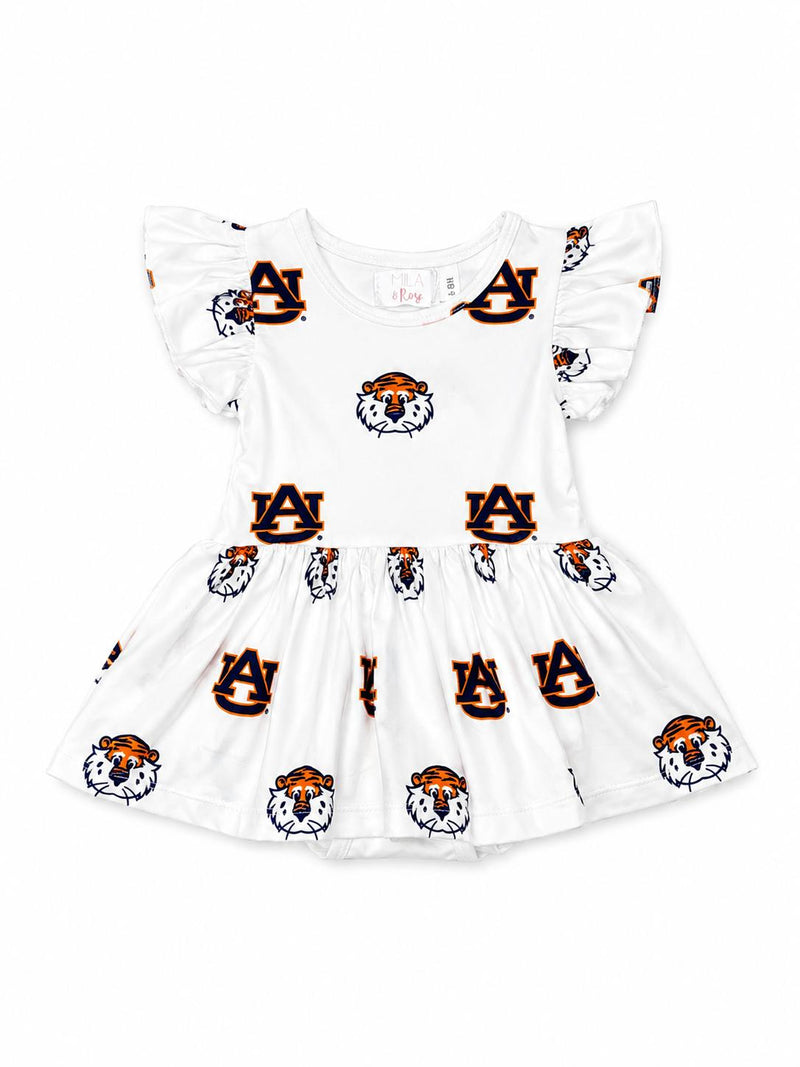Auburn White Aubie S/S Flutter Twirl Bodysuit