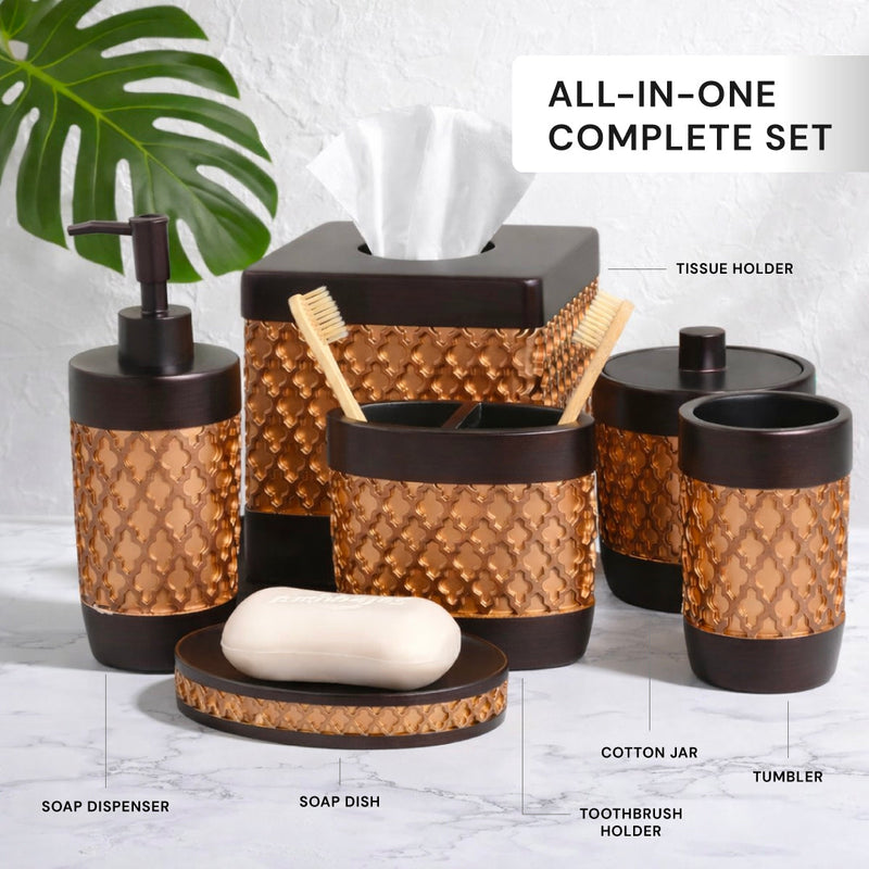 The Wally Collection – Elegant Modern Bathroom Décor Accessories Set of 6