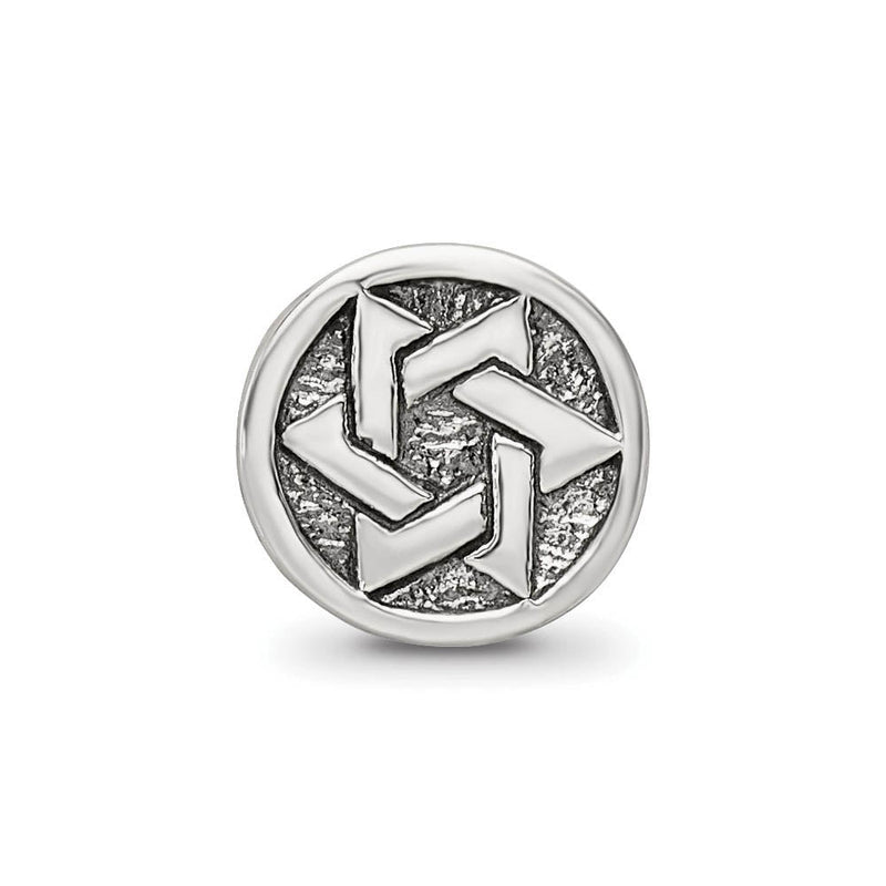 Sterling Silver Star of David Round Bead Charm