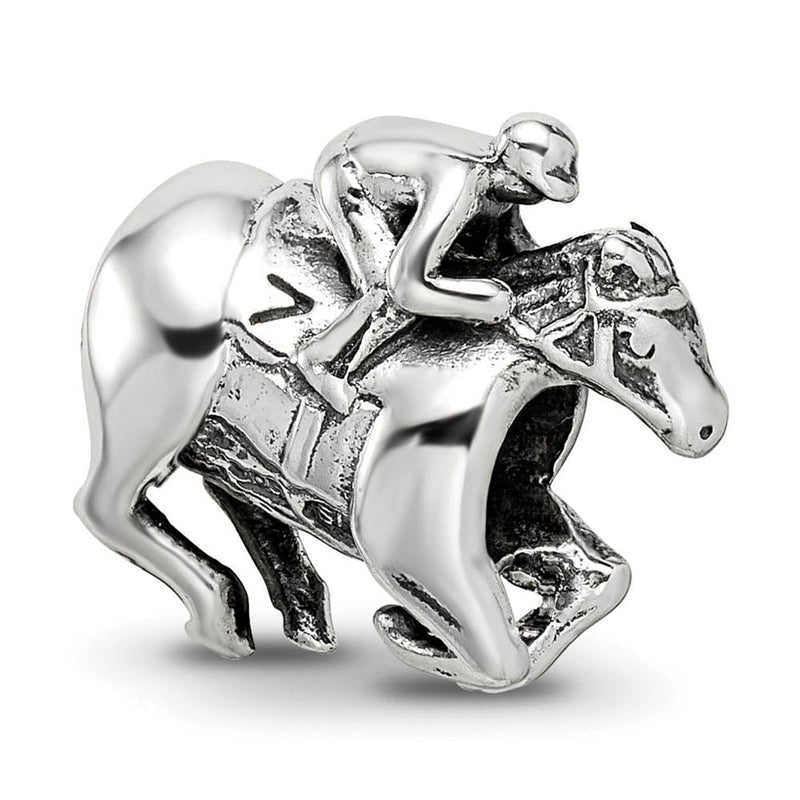 Sterling Silver Race Horse Bead Charm