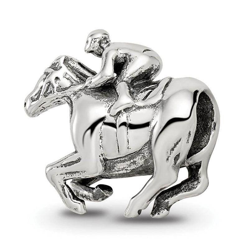 Sterling Silver Race Horse Bead Charm