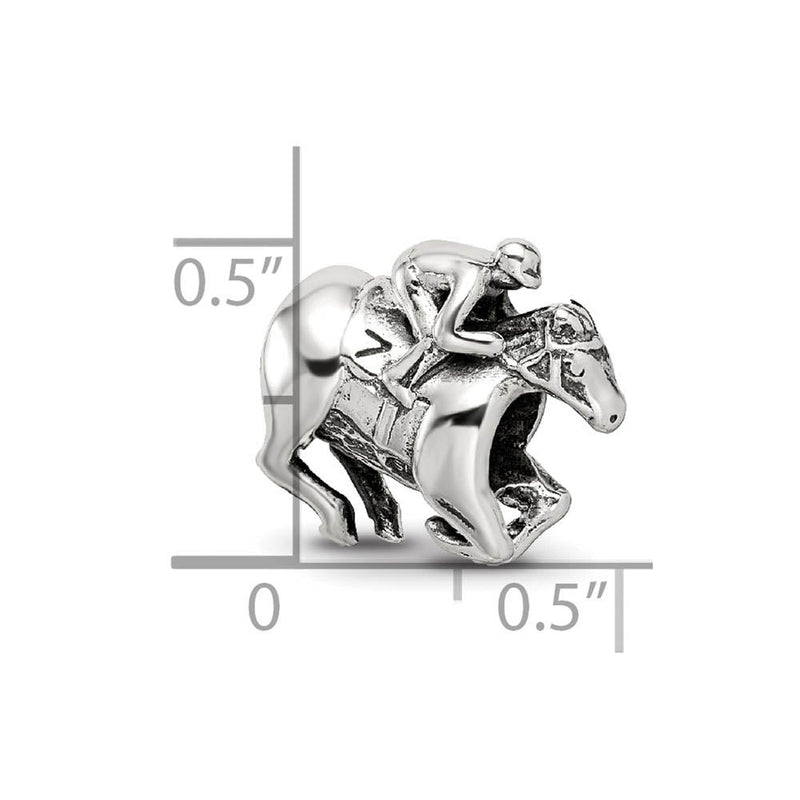 Sterling Silver Race Horse Bead Charm