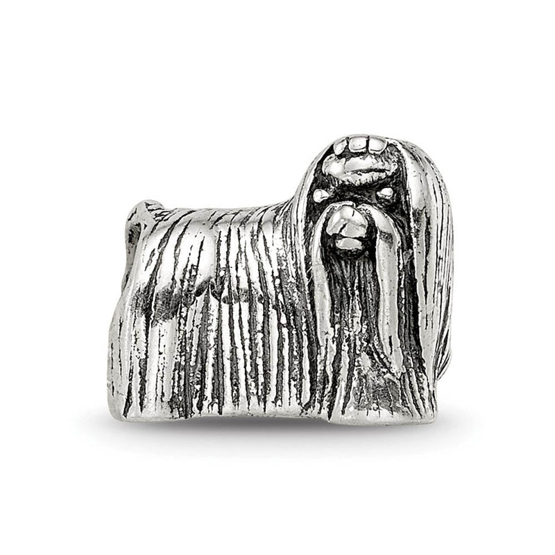 Sterling Silver Maltese Dog Bead Charm