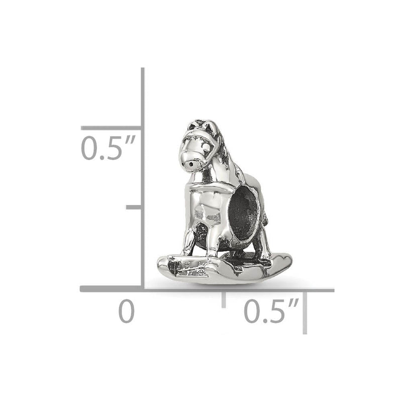 Sterling Silver Rocking Horse Bead Charm
