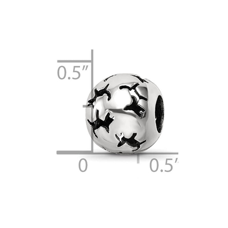 Sterling Silver Cutout Dog Silhouette Bead Charm
