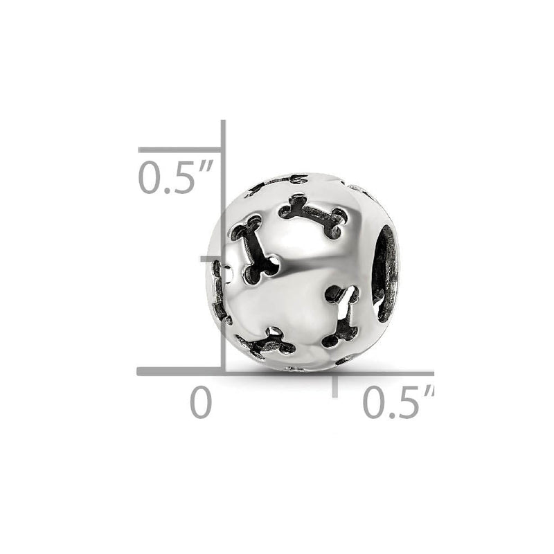 Sterling Silver Cutout Dog Bone Bead Charm