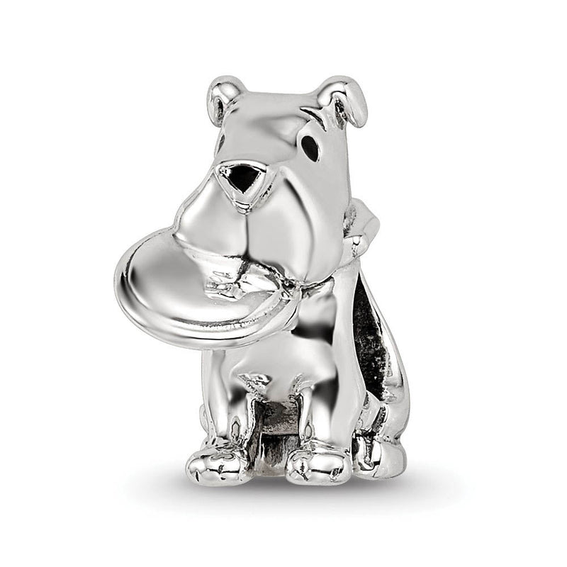 Sterling Silver Frisbee Dog Bead Charm
