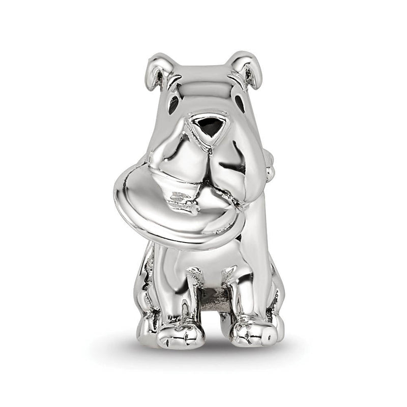 Sterling Silver Frisbee Dog Bead Charm