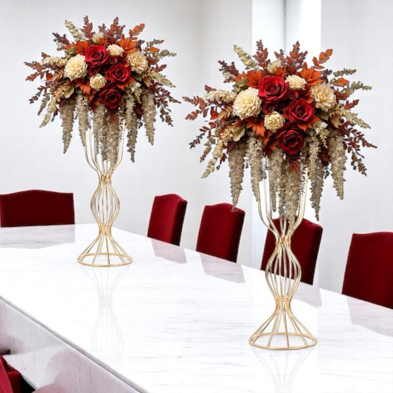 Elyss Wedding Party Table Decor - 23.6” Gold Flower Stand