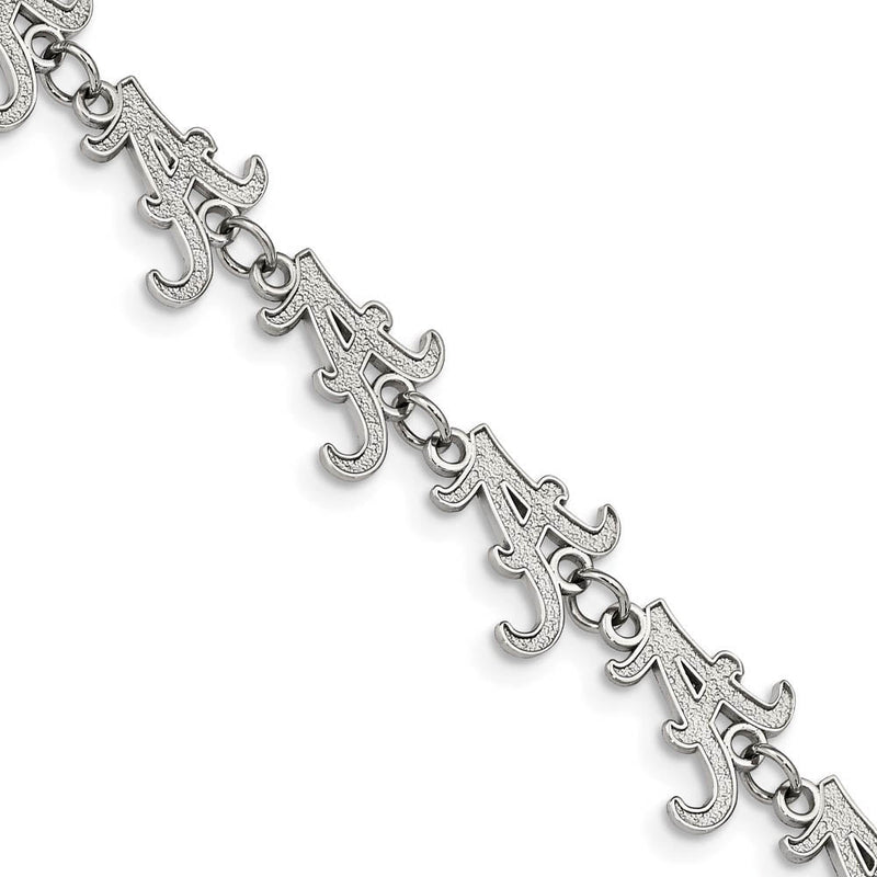 Stainless Steel University of Alabama Link Bracelet, 7 to 8.5 Inch
