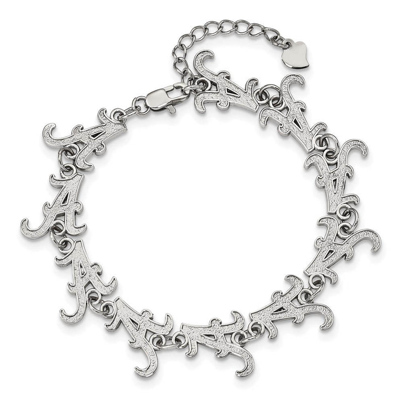 Stainless Steel University of Alabama Link Bracelet, 7 to 8.5 Inch