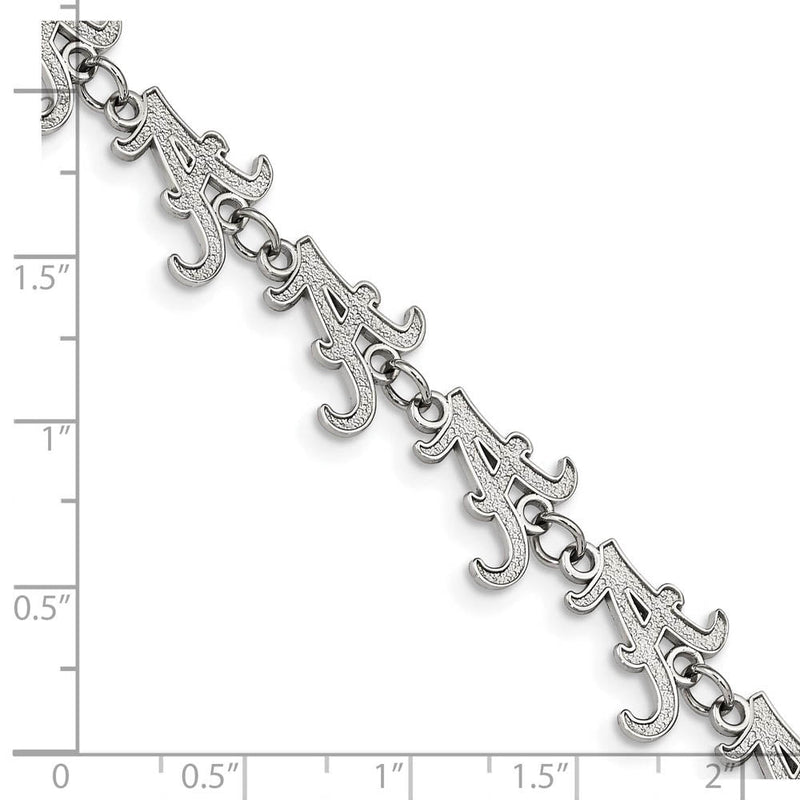 Stainless Steel University of Alabama Link Bracelet, 7 to 8.5 Inch
