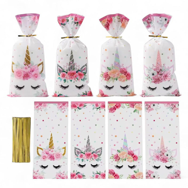 Unicorn Party Favor Bags - Kids Birthday Treat Bags 10-Pack