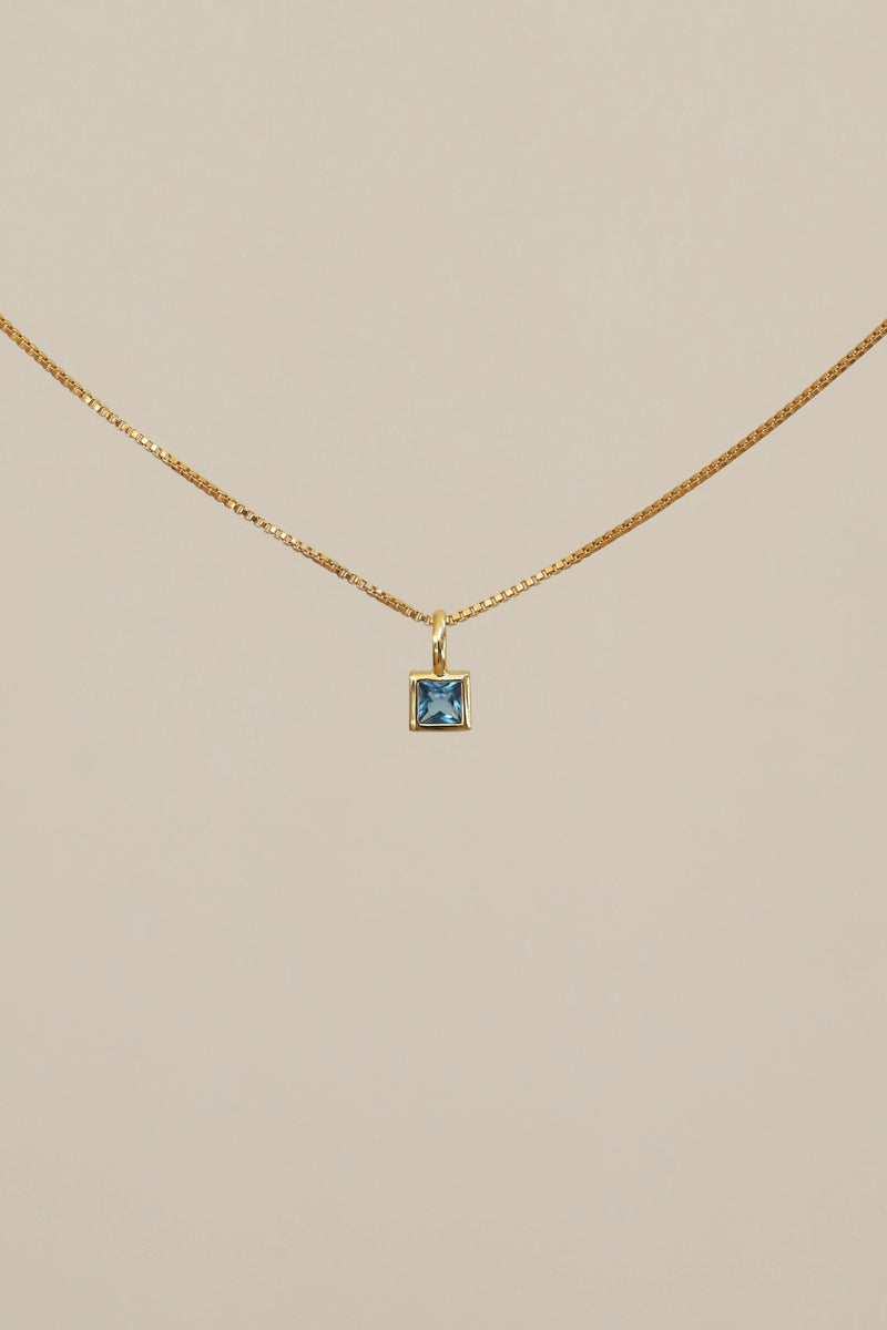 SQUARE BEZEL BIRTHSTONE CHARM