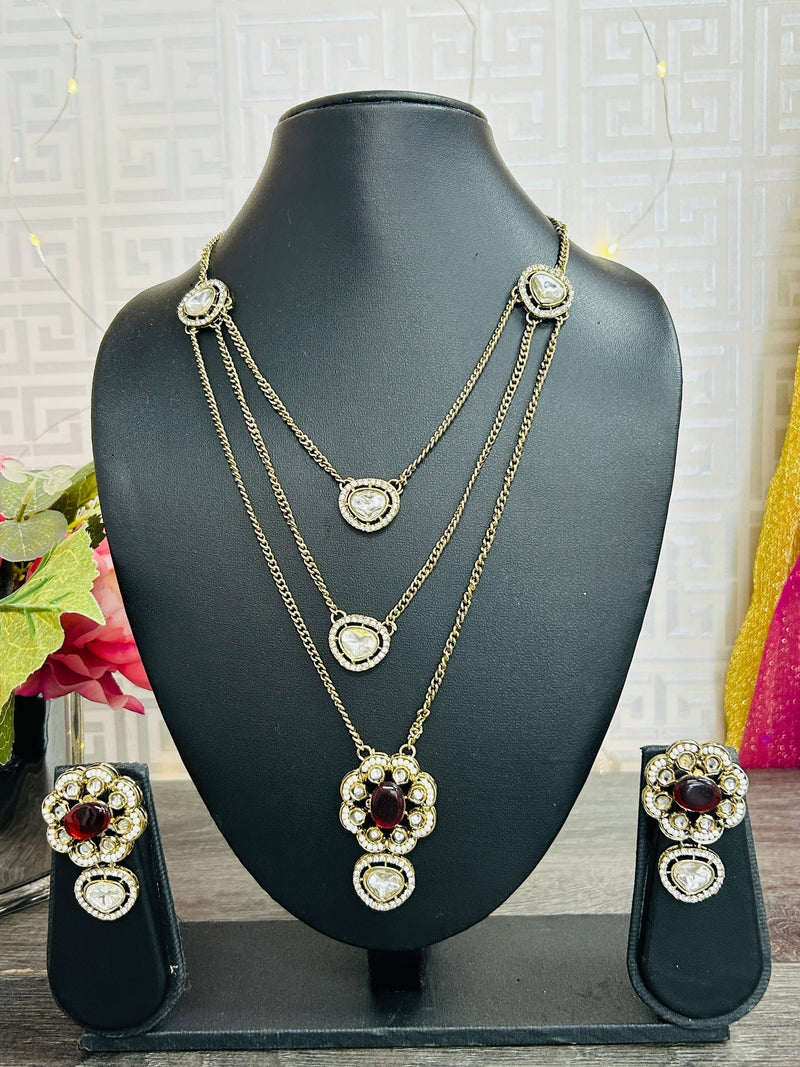 Moissanite Kundan necklace