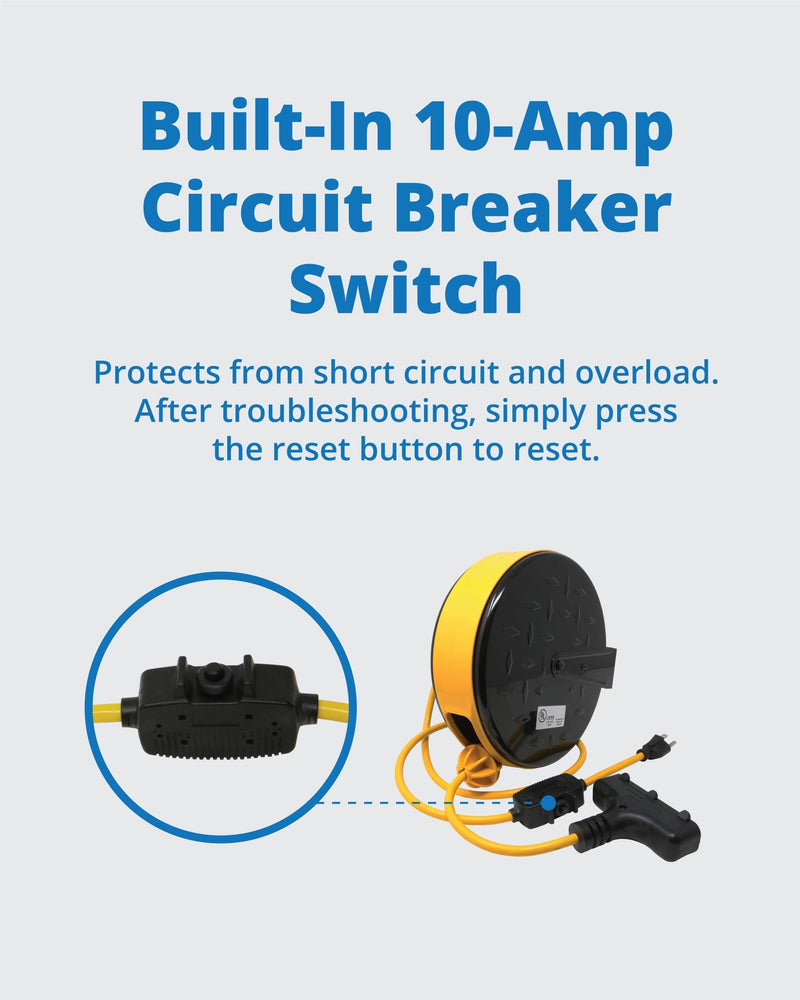 30ft Retractable Extension Cord Reel