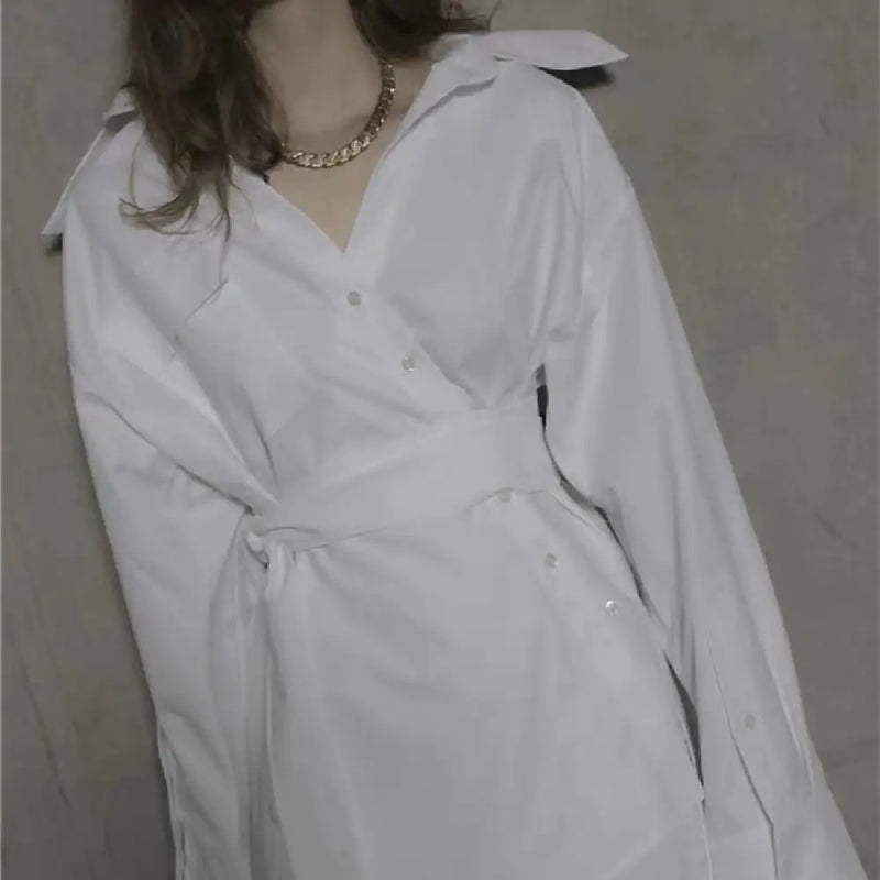 Irregular Shirt Dress for Women's Fashion