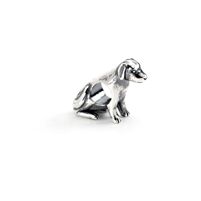 Sterling Silver Sitting Dog Bead Charm
