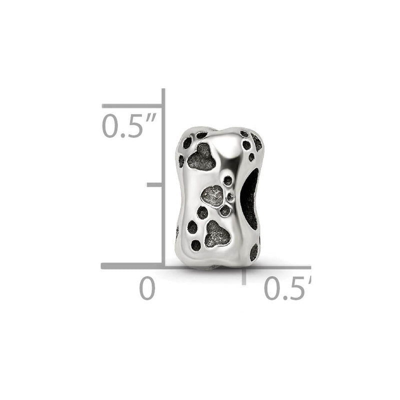 Sterling Silver Dog Bone Bead Charm